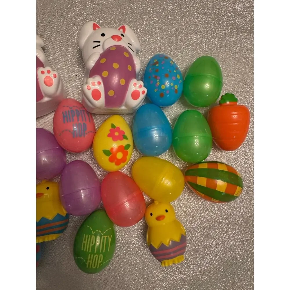 Lot of 28 Easter Eggs Bunnies Carrots Chicks Flowers Stickers Egg Hunt